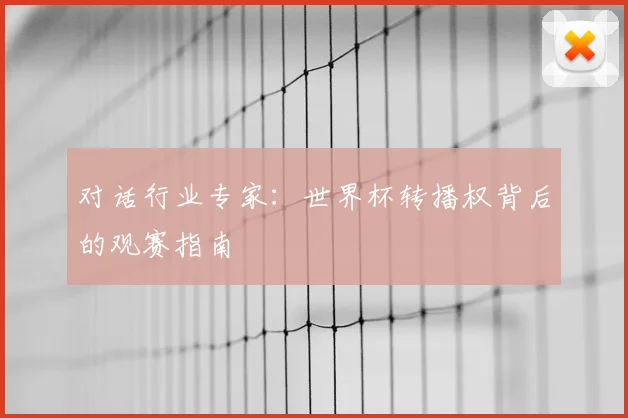 对话行业专家：世界杯转播权背后的观赛指南